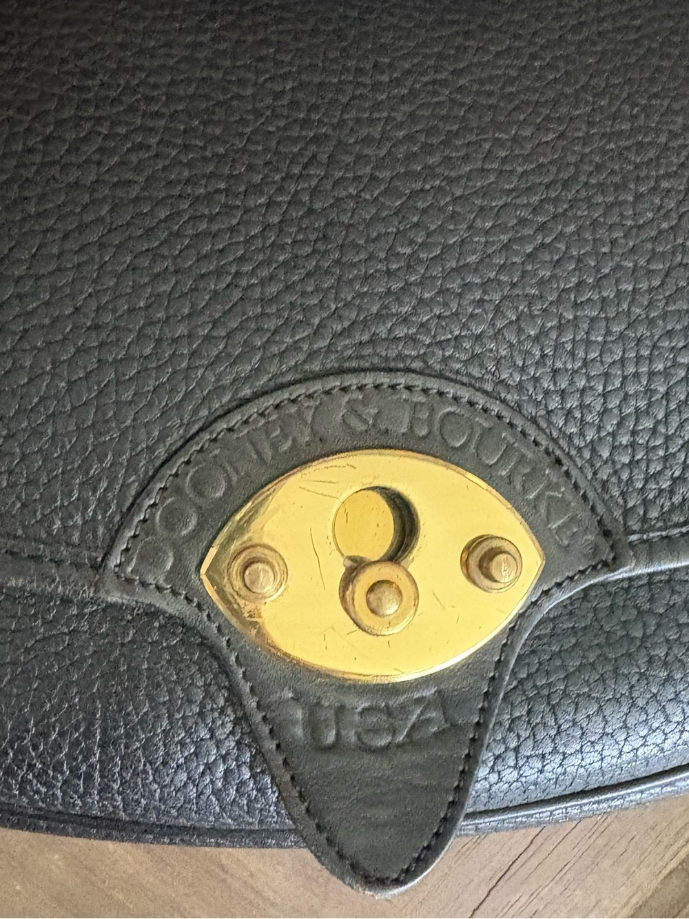 🦆 Rare Vintage Dooney & Bourke AWL Black Pebbled Leather Calvary Bag USA - Picture 7 of 14